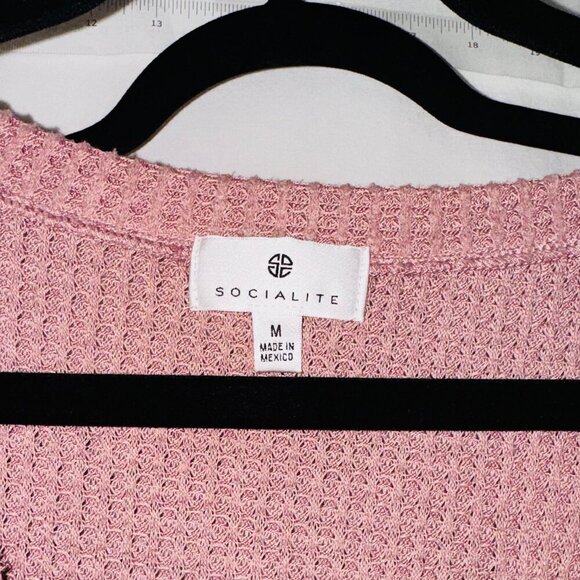 Socialite Womens Medium Stretch Regular V-Neck Elastic Waist Coordinate Set Pink - Picture 5 of 7